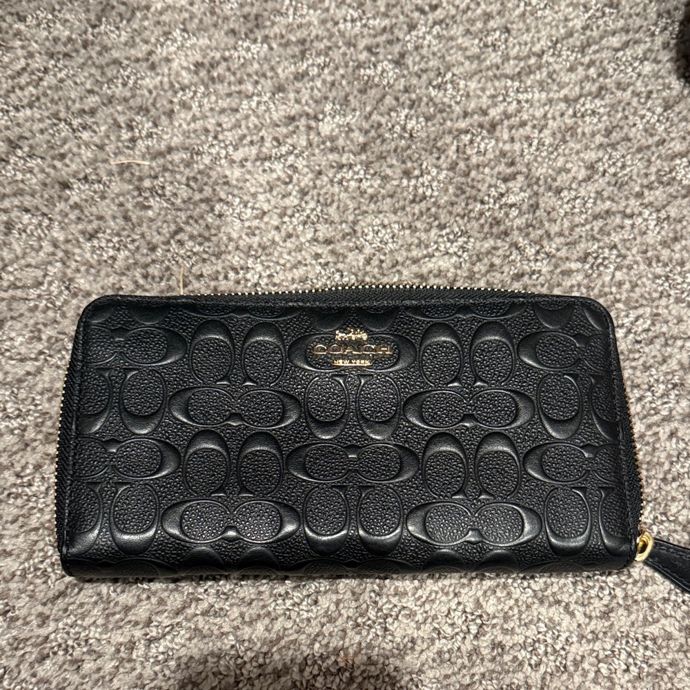 Coach Black Embossed Leather Wallet